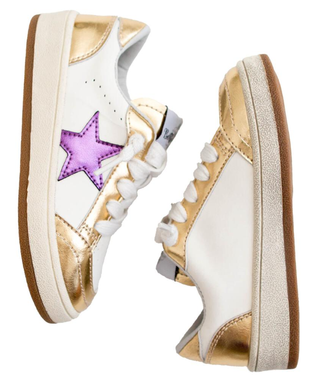 Purple And Gold Star Sneakers - Belle Cher