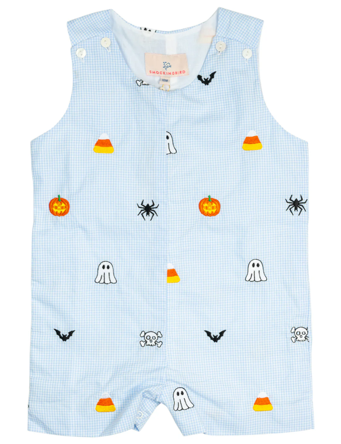 Halloween Embroidered Shortall Jon Jon - Smockingbird