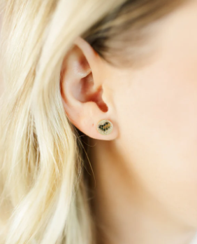 Gold Heart Stud Earrings - Taylor Shaye Jewelry