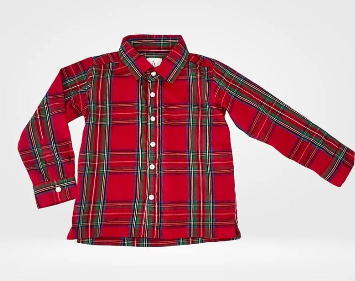 Red Tartan Button Up - Maddie & Connor