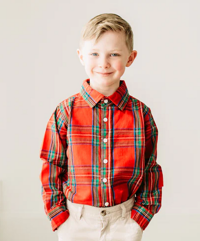 Red Tartan Button Up - Maddie & Connor