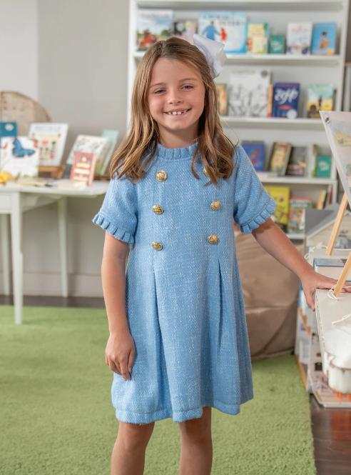 Bluebird Tweed Dress - The Oaks Apparel