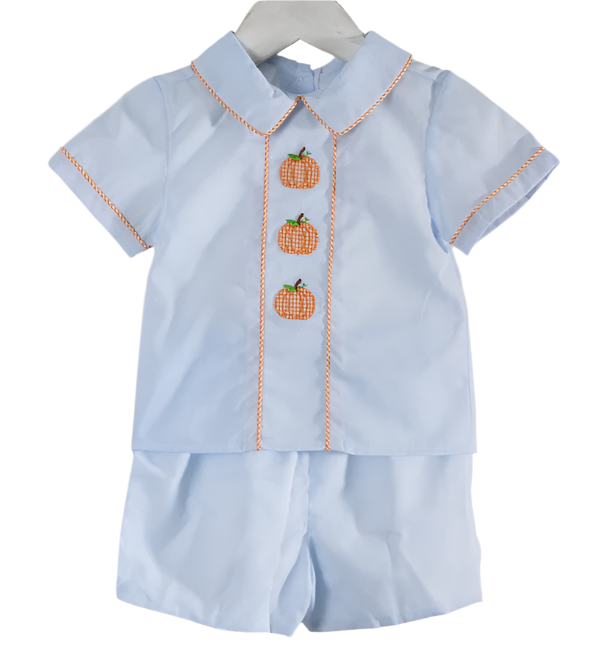 Boys Pumpkin Short Set - Baby Blessings