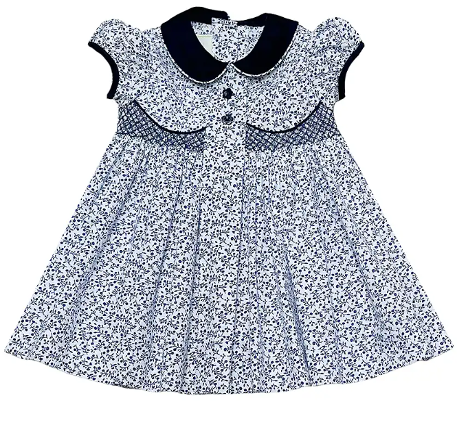 Navy Floral Dress - Zuccini Kids