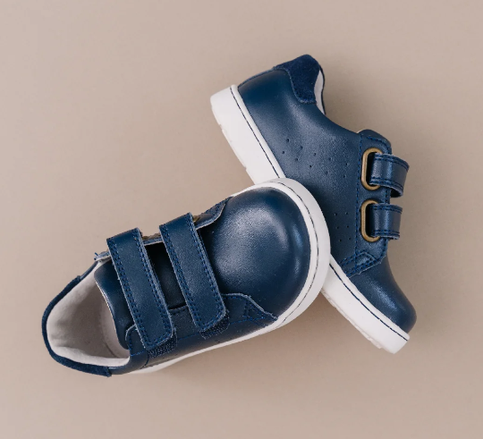 Boys Double Velcro Navy Blue Sneaker - L'Amour