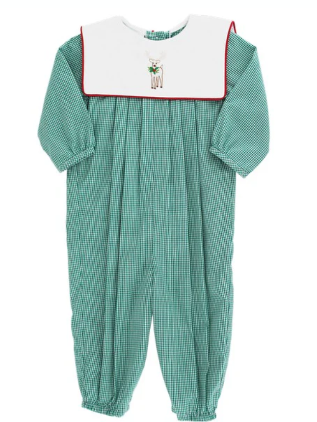 Boys Embroidered Reindeer Long Bubble - Bailey Boys