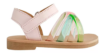 Pink Sandal with Multi Color Criss-Cross Jelly Straps - Baby Deer