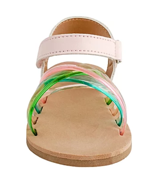 Pink Sandal with Multi Color Criss-Cross Jelly Straps - Baby Deer