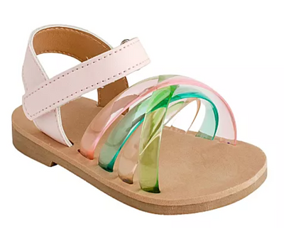 Pink Sandal with Multi Color Criss-Cross Jelly Straps - Baby Deer