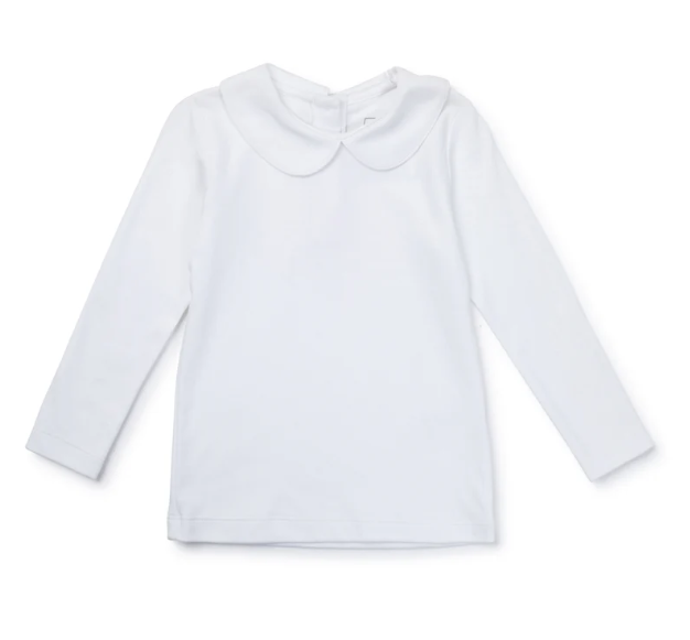 White Peter Pan Collar Shirt - Lila & Hayes