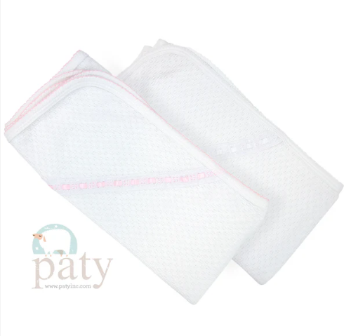 Swaddle Paty Knit Blanket w/ Eyelet