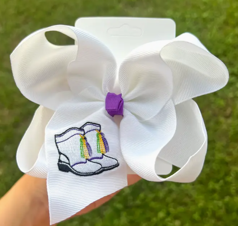 Mardi Gras Majorette Boots Bow