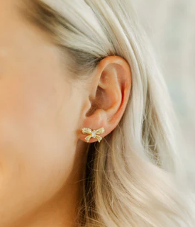 Gold Bow Stud Earrings - Taylor Shaye Designs