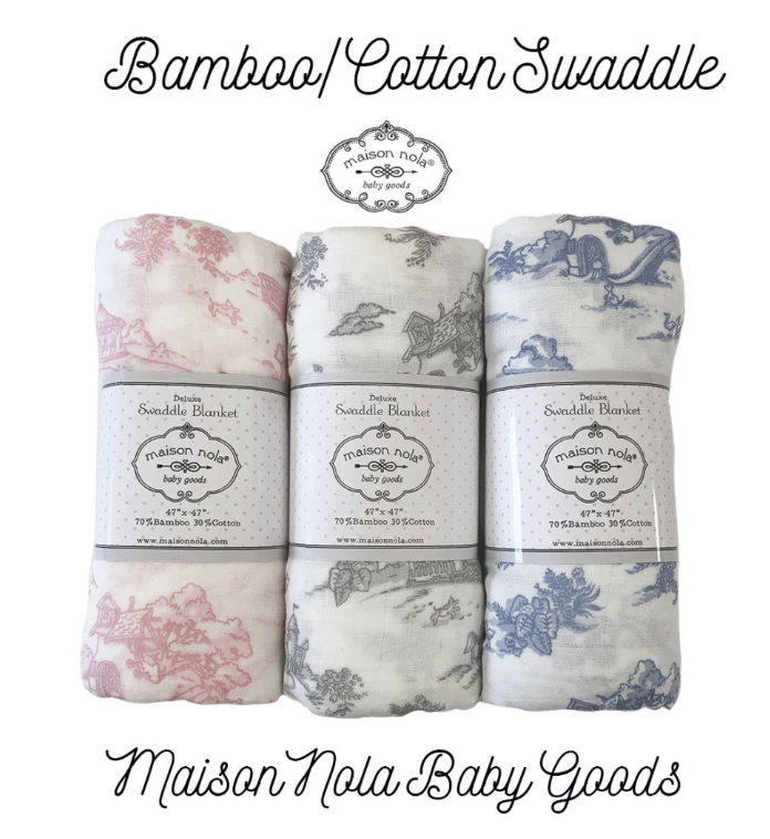 Bamboo Rayon Muslin Swaddle - Maison Nola - Pink or Blue