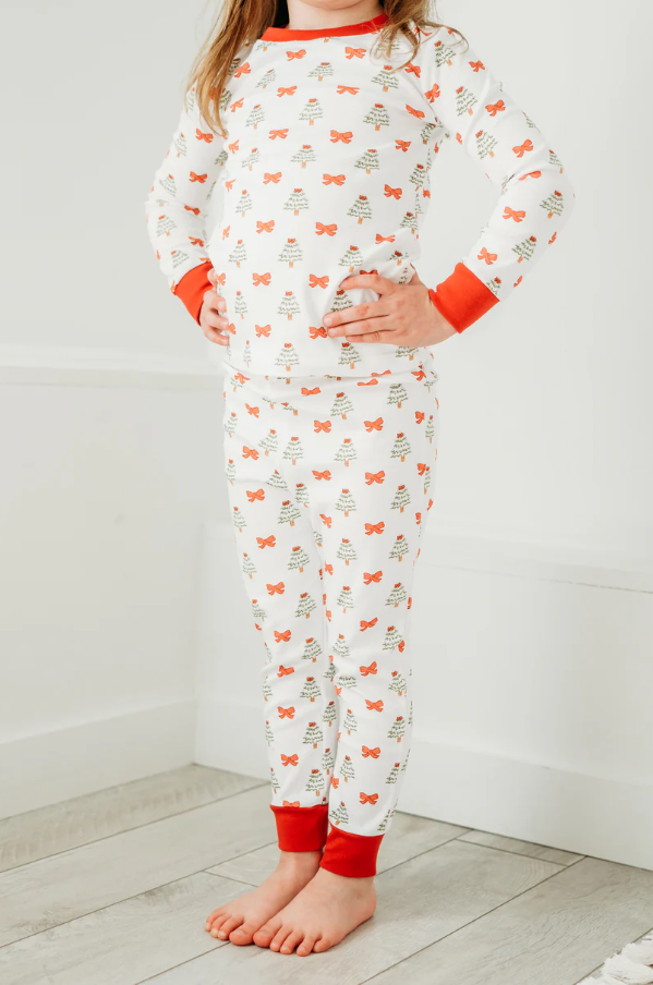 Holiday Bows 2 Piece Pajama Set - Maddie & Connor