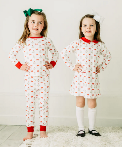 Holiday Bows 2 Piece Pajama Set - Maddie & Connor