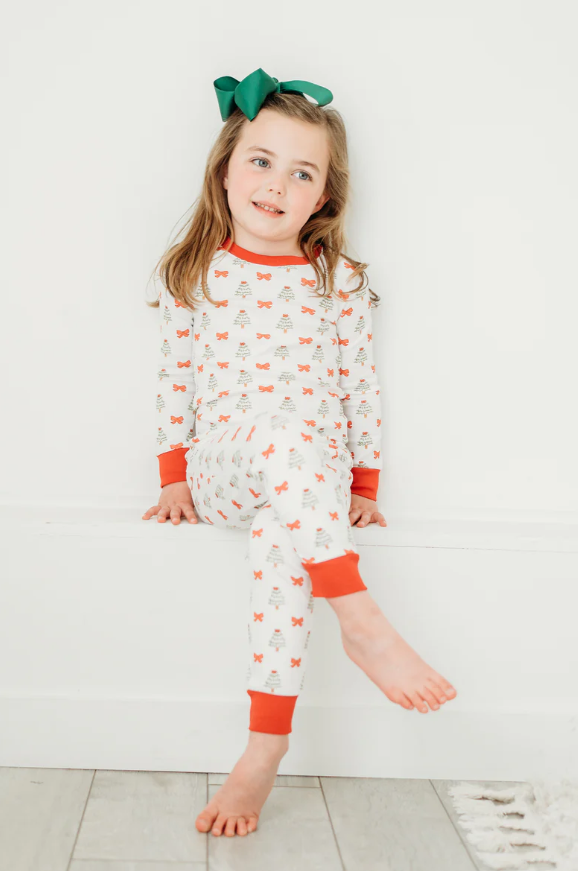 Holiday Bows 2 Piece Pajama Set - Maddie & Connor