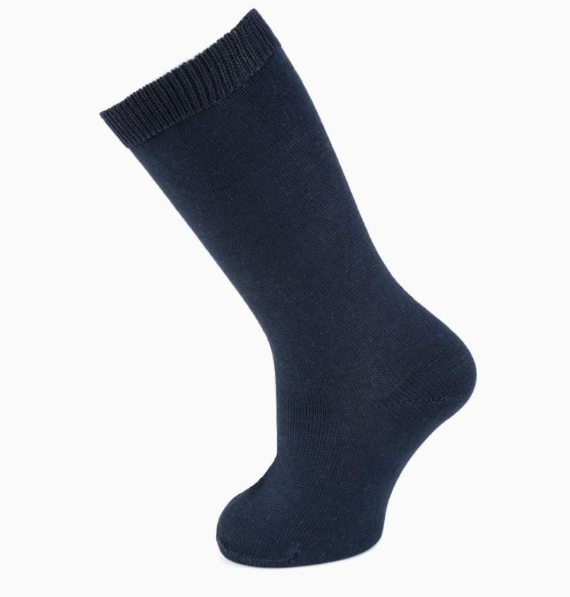 Knee High Cotton Navy Socks - CARLOMAGNO