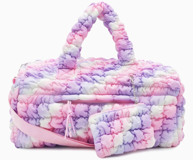 Rainbow Quilted Scrunchies Large Duffle Bag