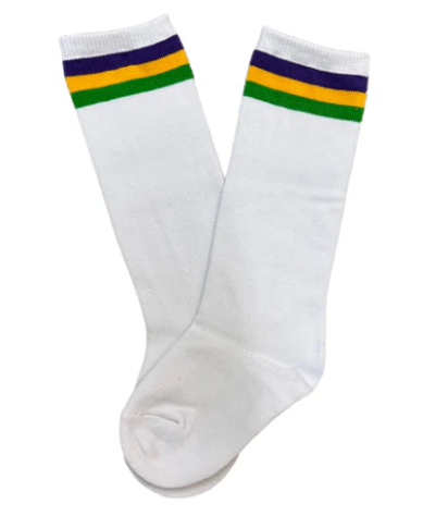 Mardi Gras Knee High Socks - Lulu Bebe