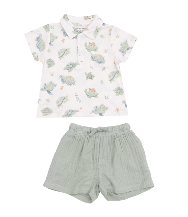 Sea Turtles Shirt & Short Set - Angel Dear