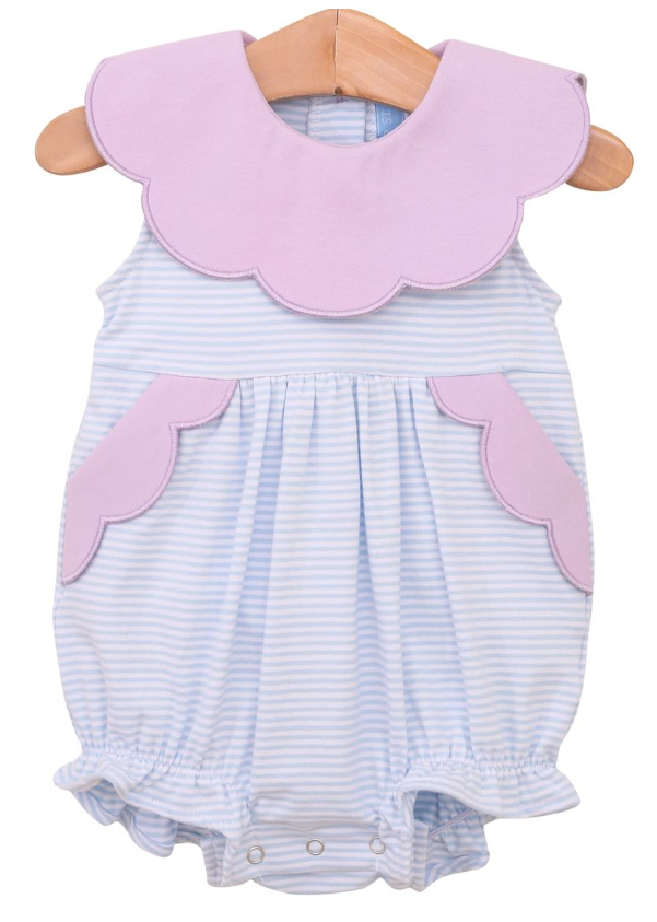 Light Blue & Lavender Stripe Bubble - Trotter Street Kids