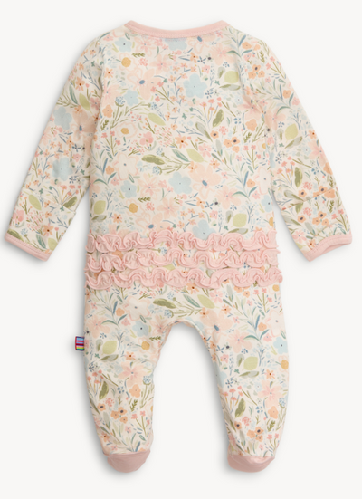 Floral Ruffle Footie - Magnetic Me