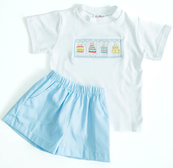 Blue Birthday Shorts Set - Ruth and Ralph