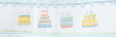 Smocked Birthday Mint Short Set - Ruth and Ralph