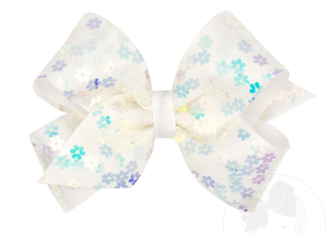 Sequin Floral Bow - Wee Ones