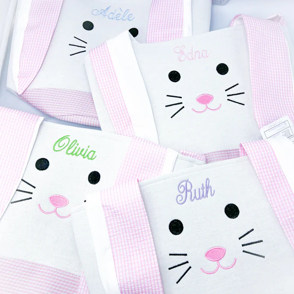 Pink Easter Bunny Basket - Bits & Bows