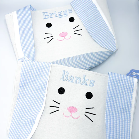 Blue Easter Bunny Basket - Bits & Bows