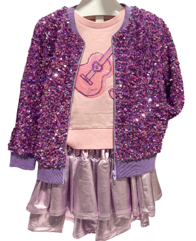 Purple Sequin Jacket - Lulu Bebe