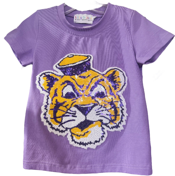 Sequin Tiger Shirts - Lavender