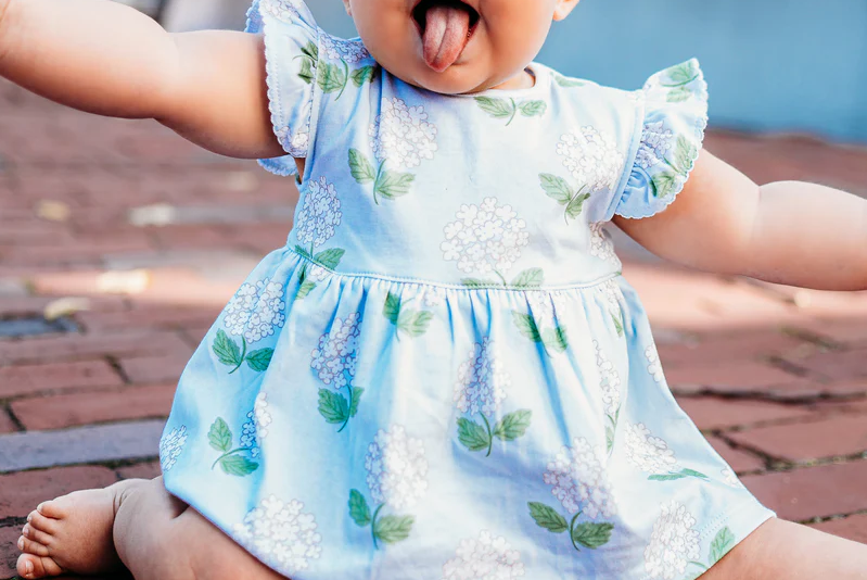 Hydrangea Pima Baby Girl Dress - Maddie & Connor