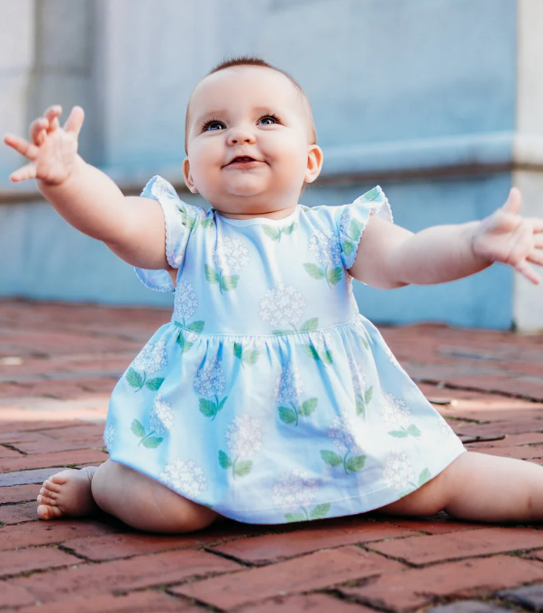 Hydrangea Pima Baby Girl Dress - Maddie & Connor