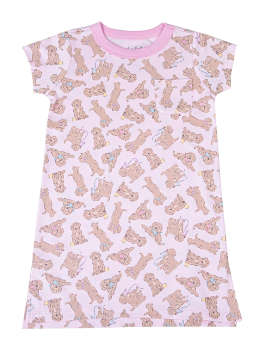Golden Pup Pink Nightdress - Magnolia Baby