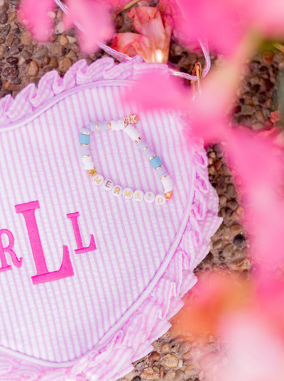 Girls Pink Seersucker Heart Purse - Bits & Bows