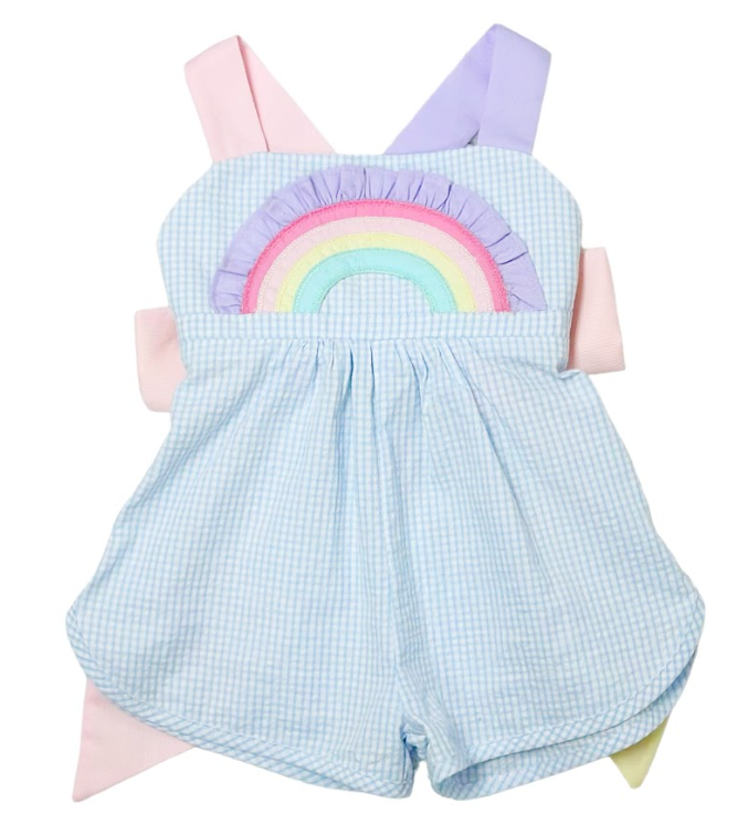 Rainbow Seersucker Girls Outfit - Zuccini Kids