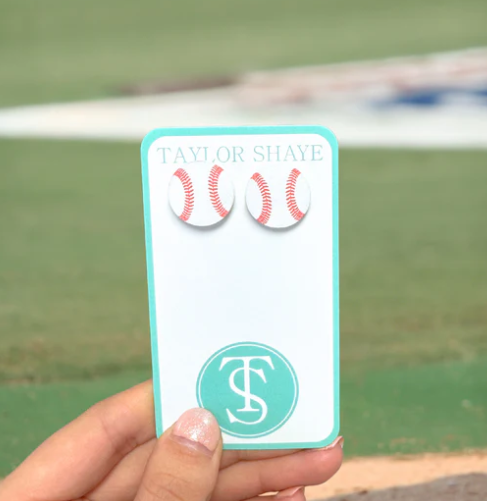 Acrylic Baseball Stud Earrings - Taylor Shaye