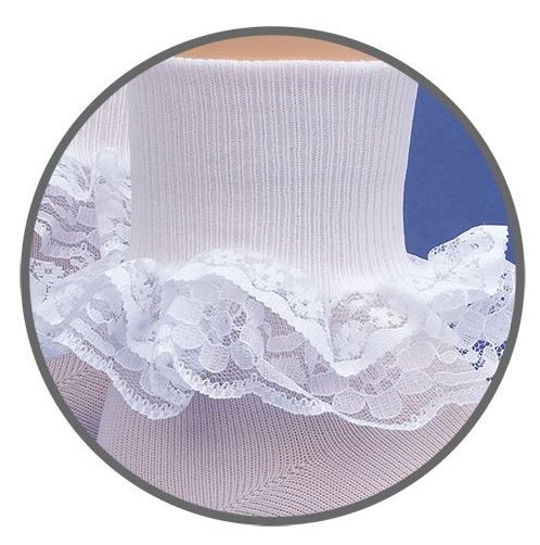 White Dressy Lace Turn Cuff Socks 2191 - Jefferies Socks