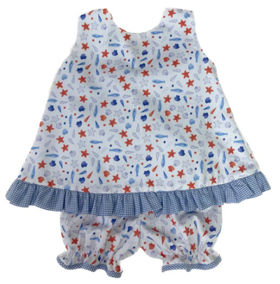 Patriotic Ocean Bloomer Set 9M - Lulu Bebe