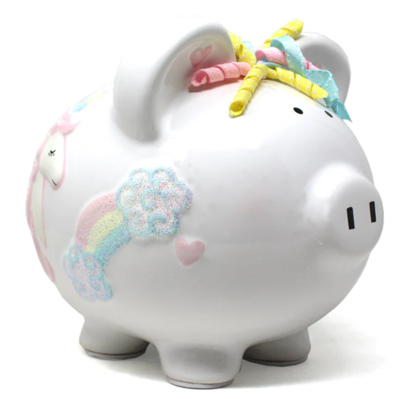 Unicorn & Rainbow Piggy Bank - Child To Cherish