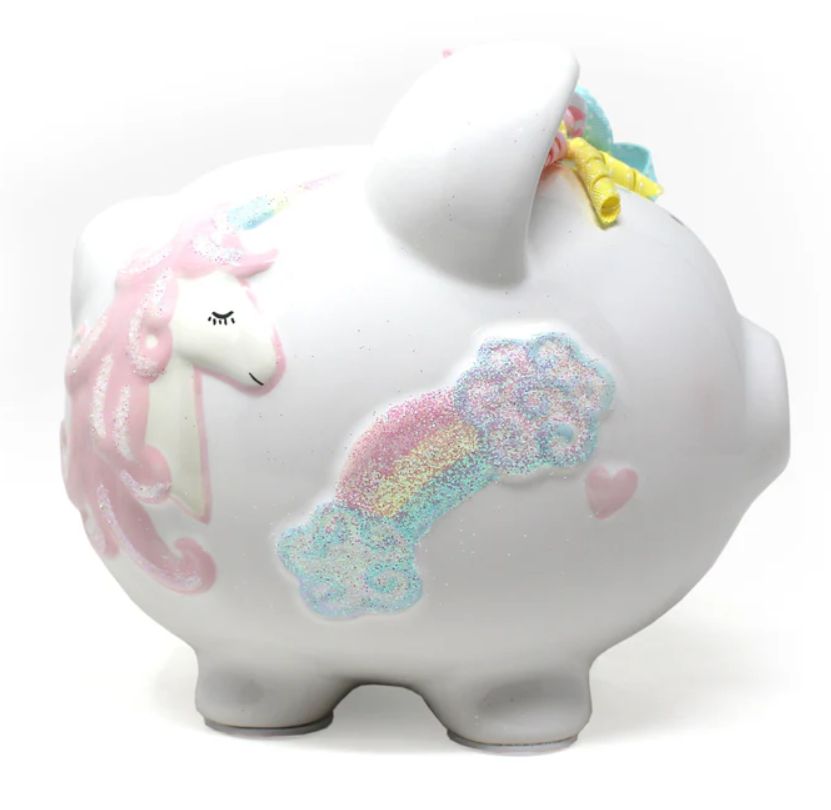 Unicorn & Rainbow Piggy Bank - Child To Cherish