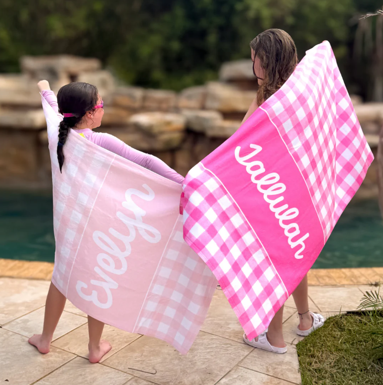 Personalized Gingham Towels - GLAM