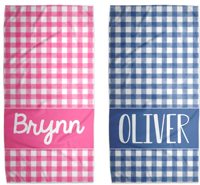 Personalized Gingham Towels - GLAM