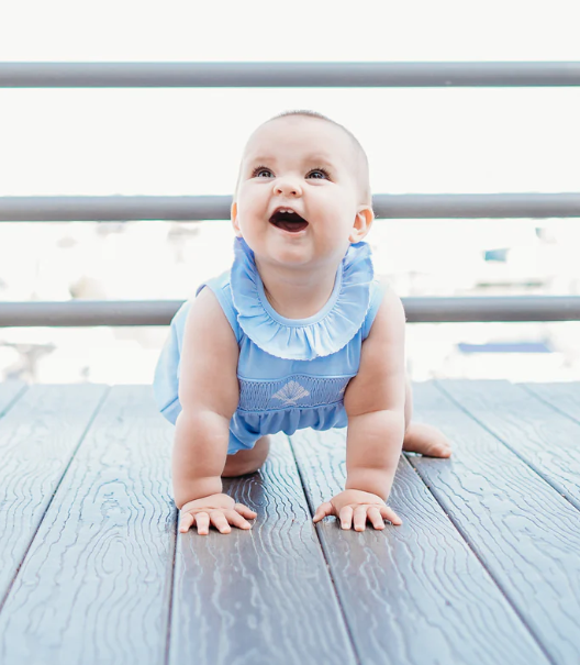 Smocked Pima Seashell Bubble - Maddie & Connor
