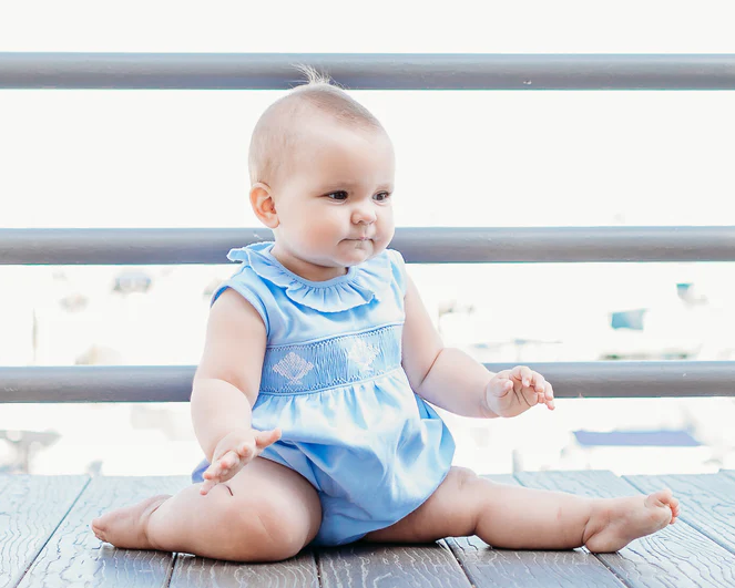 Smocked Pima Seashell Bubble - Maddie & Connor