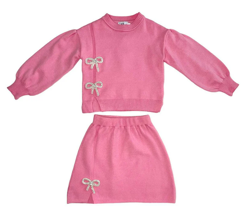 Pretty in Pink Bow Skirt Set - Lola + The Boys