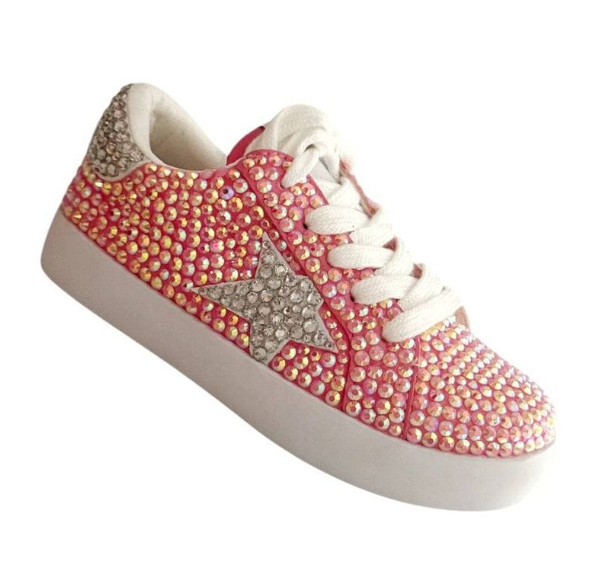 Star Diamonds Pink Sparkle Sneakers - Lola & The Boys